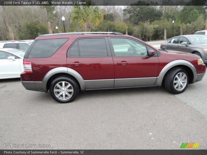Merlot Metallic / Camel 2008 Ford Taurus X SEL AWD