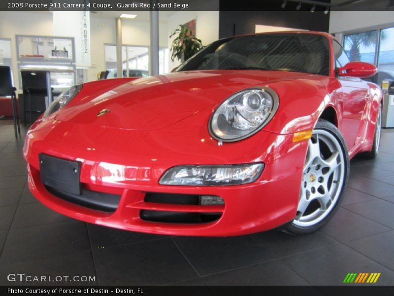 Guards Red / Sand Beige 2008 Porsche 911 Carrera 4 Coupe