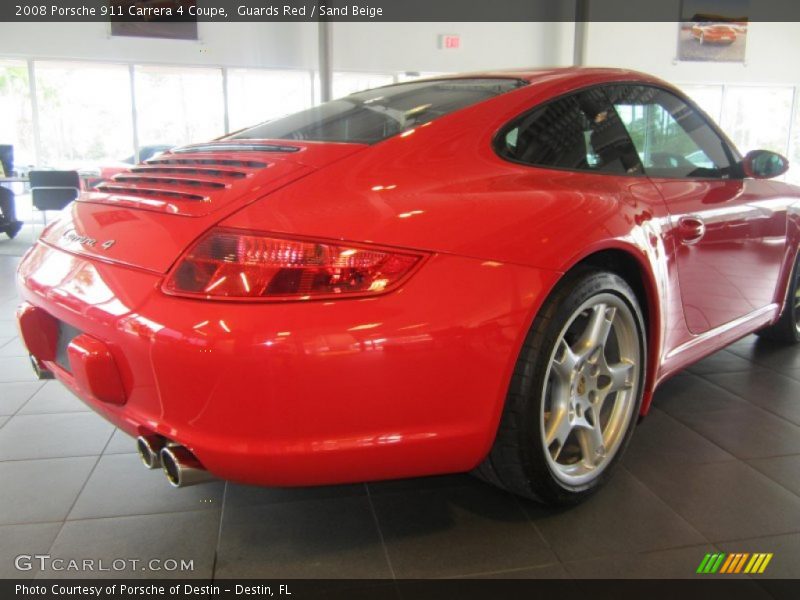 Guards Red / Sand Beige 2008 Porsche 911 Carrera 4 Coupe