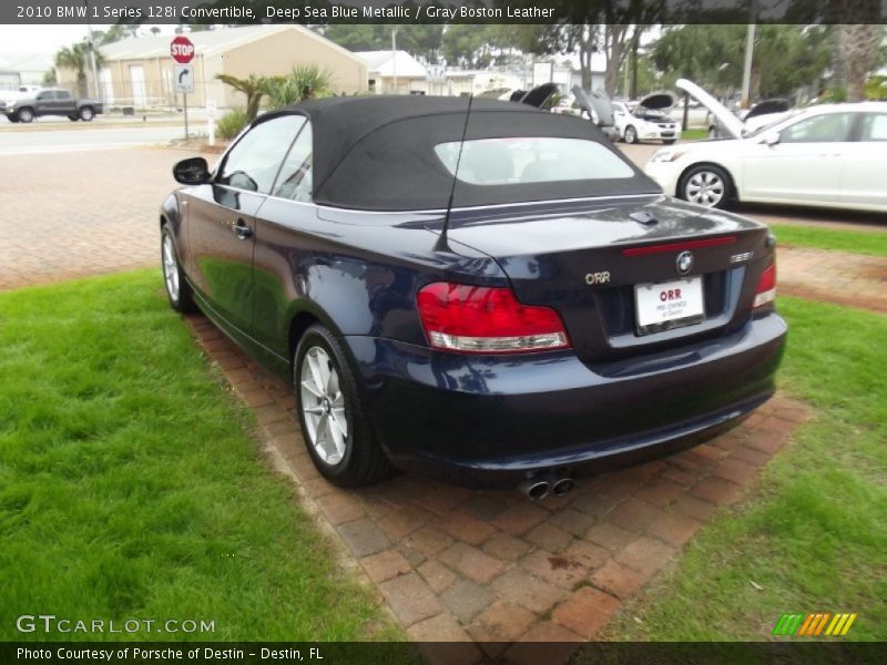 Deep Sea Blue Metallic / Gray Boston Leather 2010 BMW 1 Series 128i Convertible