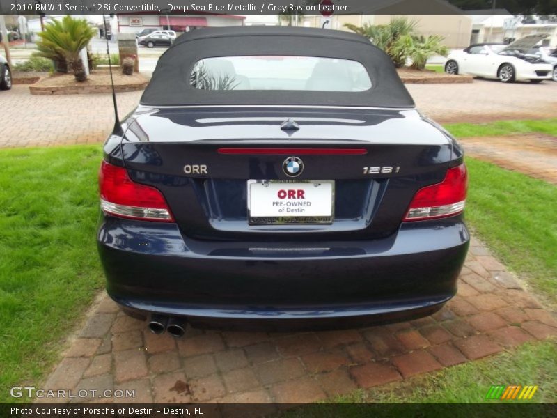 Deep Sea Blue Metallic / Gray Boston Leather 2010 BMW 1 Series 128i Convertible