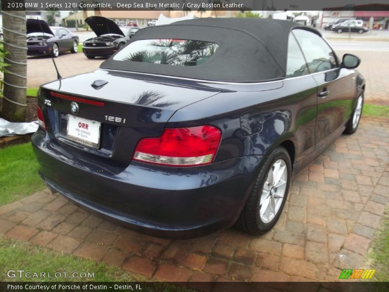Deep Sea Blue Metallic / Gray Boston Leather 2010 BMW 1 Series 128i Convertible