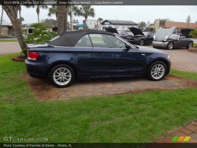 Deep Sea Blue Metallic / Gray Boston Leather 2010 BMW 1 Series 128i Convertible