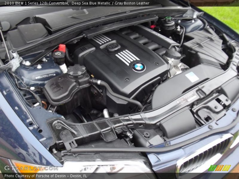 Deep Sea Blue Metallic / Gray Boston Leather 2010 BMW 1 Series 128i Convertible