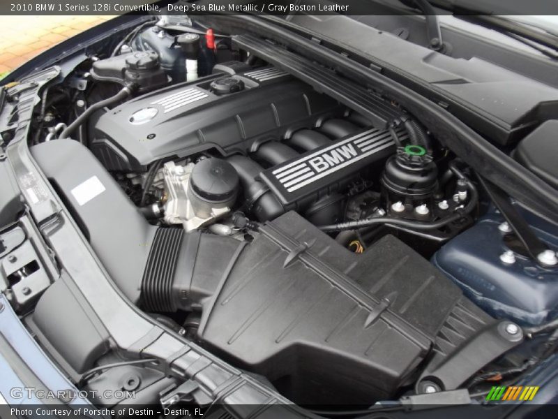 Deep Sea Blue Metallic / Gray Boston Leather 2010 BMW 1 Series 128i Convertible