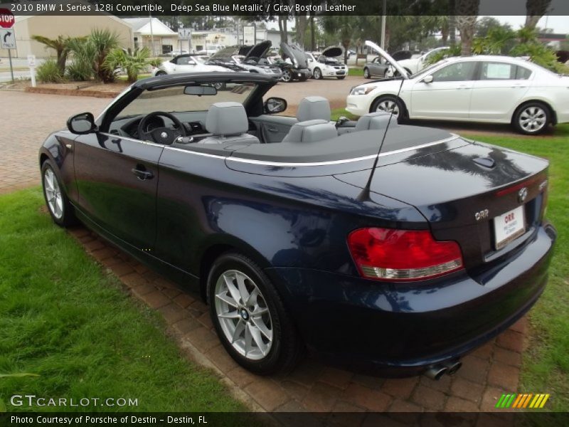 Deep Sea Blue Metallic / Gray Boston Leather 2010 BMW 1 Series 128i Convertible