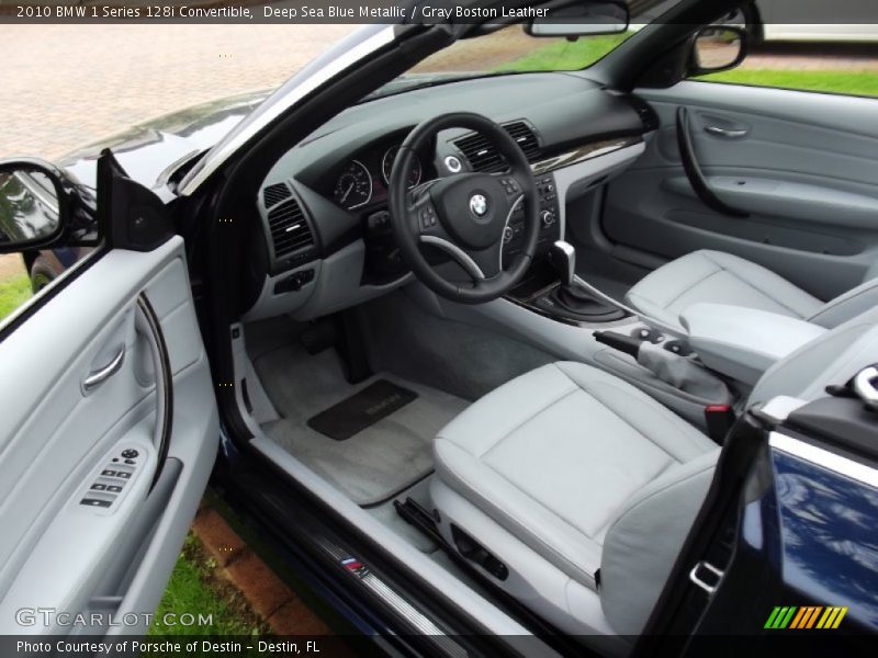 Deep Sea Blue Metallic / Gray Boston Leather 2010 BMW 1 Series 128i Convertible
