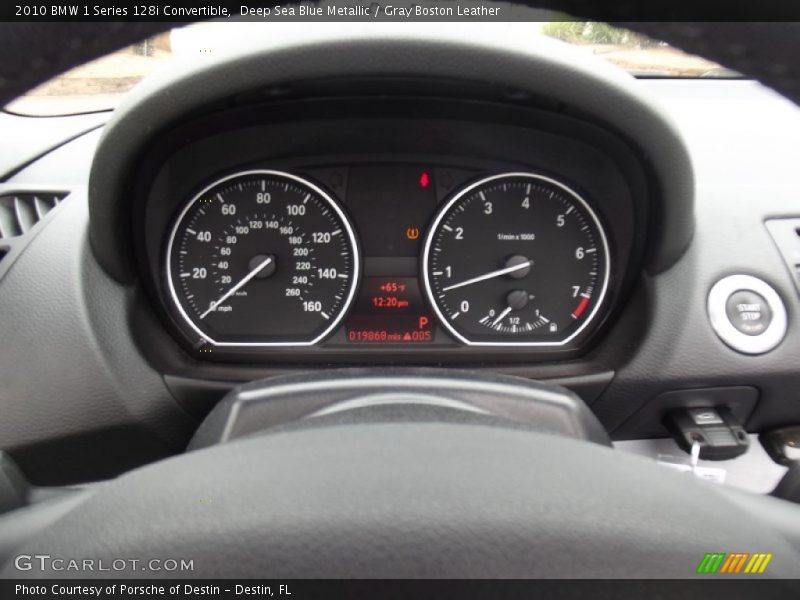 Deep Sea Blue Metallic / Gray Boston Leather 2010 BMW 1 Series 128i Convertible