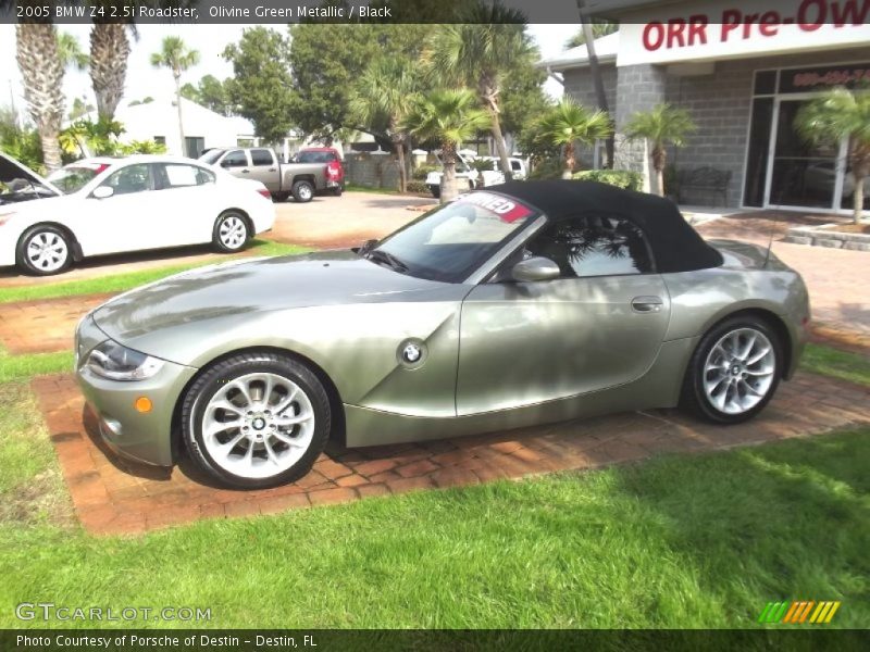 Olivine Green Metallic / Black 2005 BMW Z4 2.5i Roadster