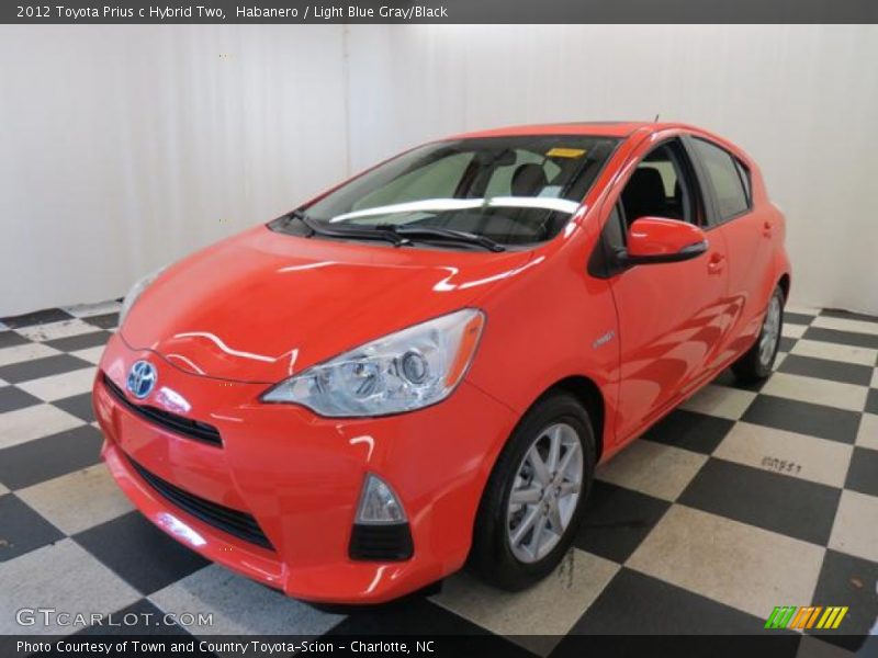 Habanero / Light Blue Gray/Black 2012 Toyota Prius c Hybrid Two