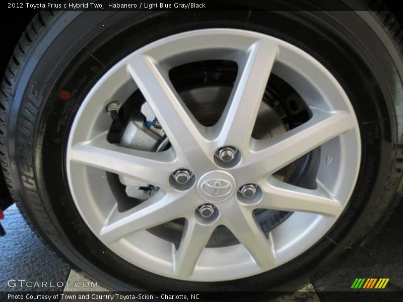 Habanero / Light Blue Gray/Black 2012 Toyota Prius c Hybrid Two