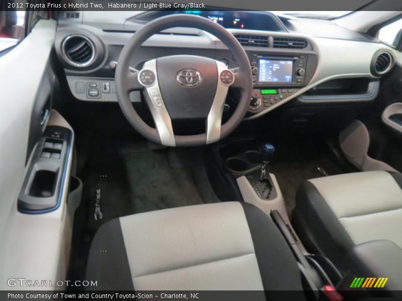 Habanero / Light Blue Gray/Black 2012 Toyota Prius c Hybrid Two