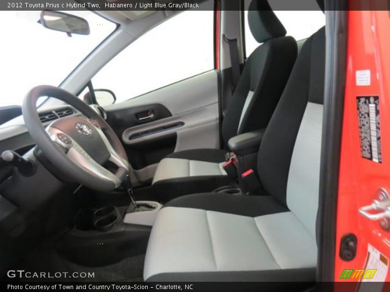 Habanero / Light Blue Gray/Black 2012 Toyota Prius c Hybrid Two