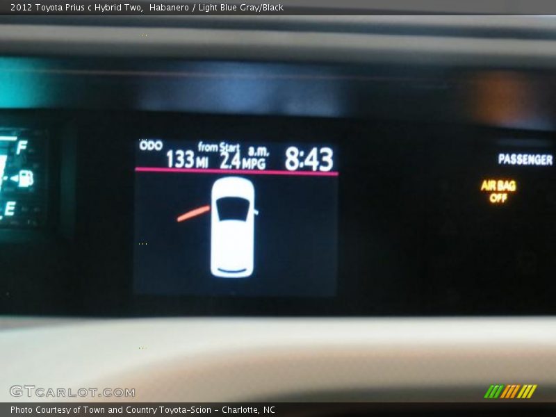 Habanero / Light Blue Gray/Black 2012 Toyota Prius c Hybrid Two