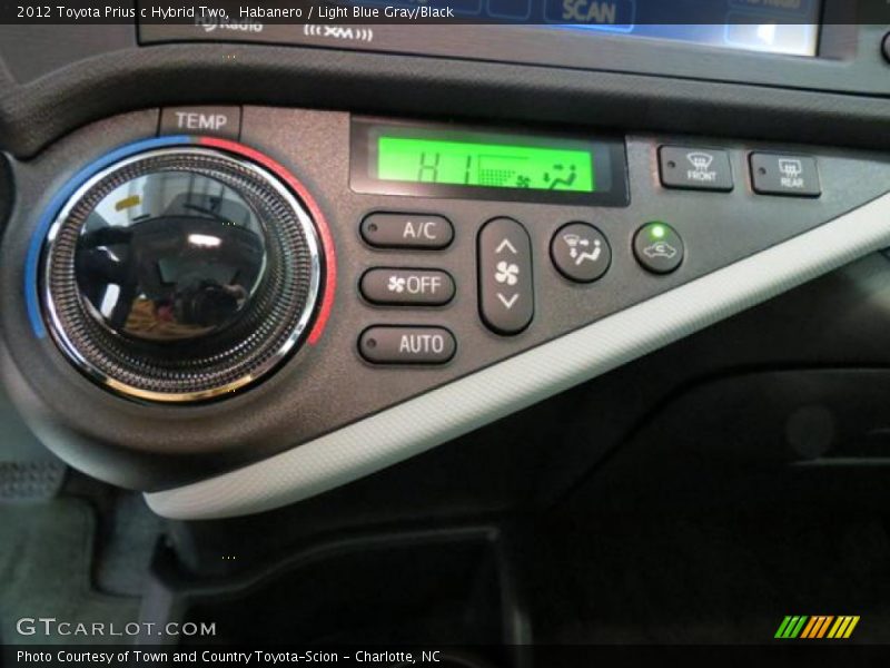 Habanero / Light Blue Gray/Black 2012 Toyota Prius c Hybrid Two