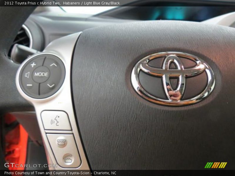 Habanero / Light Blue Gray/Black 2012 Toyota Prius c Hybrid Two