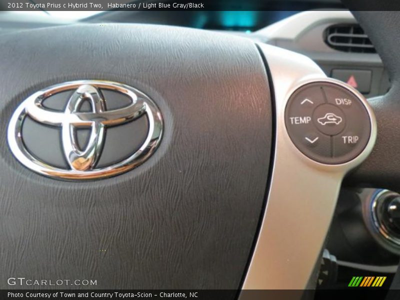 Habanero / Light Blue Gray/Black 2012 Toyota Prius c Hybrid Two