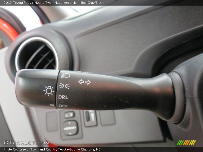 Habanero / Light Blue Gray/Black 2012 Toyota Prius c Hybrid Two