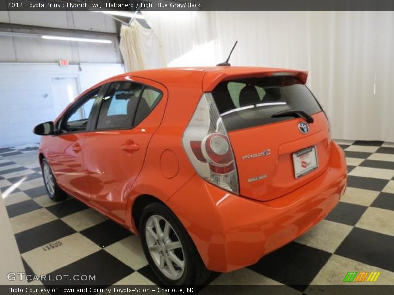 Habanero / Light Blue Gray/Black 2012 Toyota Prius c Hybrid Two