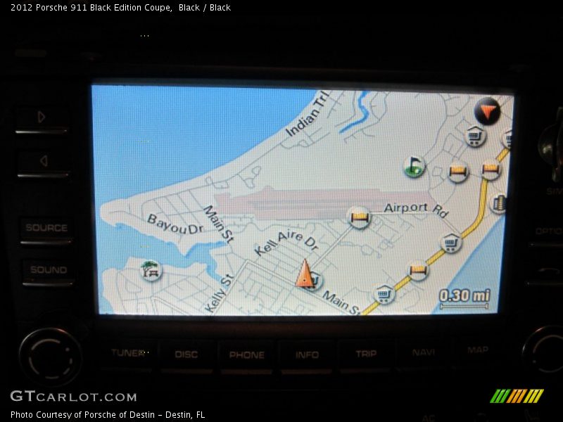 Navigation of 2012 911 Black Edition Coupe
