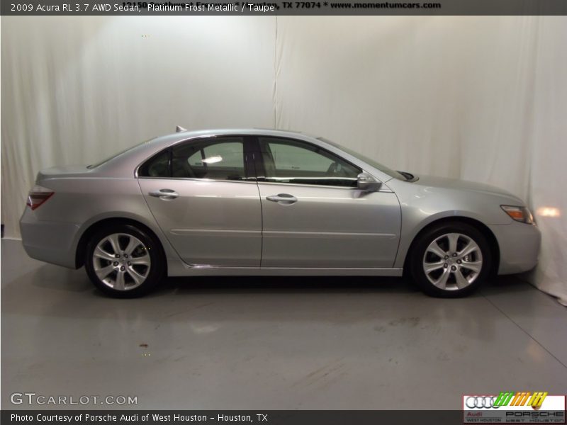 Platinum Frost Metallic / Taupe 2009 Acura RL 3.7 AWD Sedan