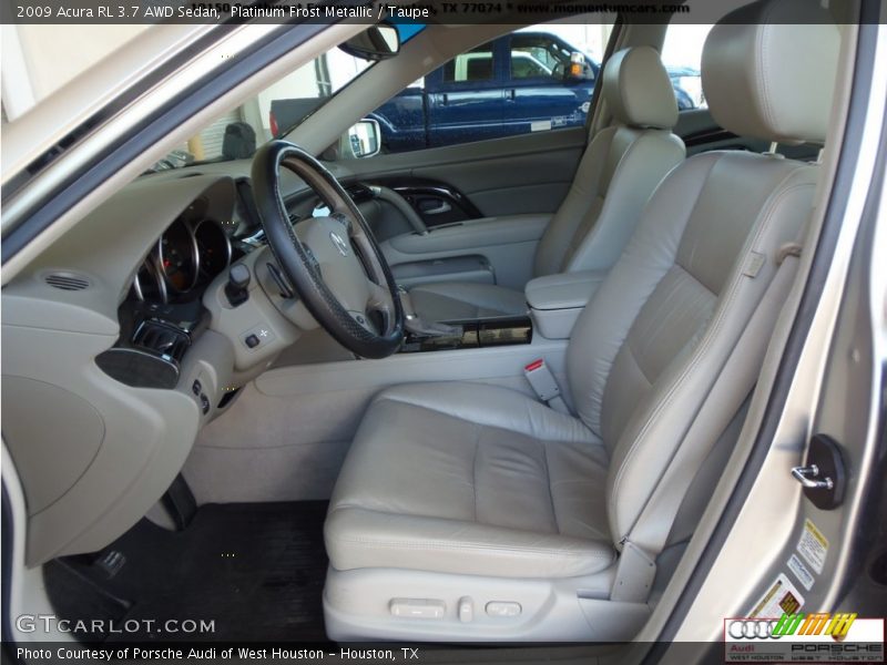 Platinum Frost Metallic / Taupe 2009 Acura RL 3.7 AWD Sedan