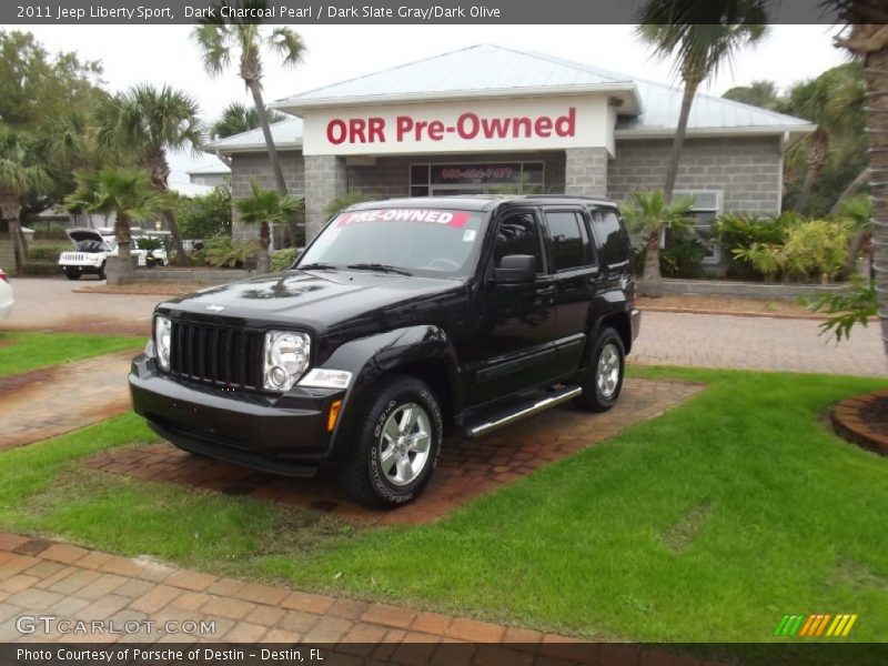 Dark Charcoal Pearl / Dark Slate Gray/Dark Olive 2011 Jeep Liberty Sport