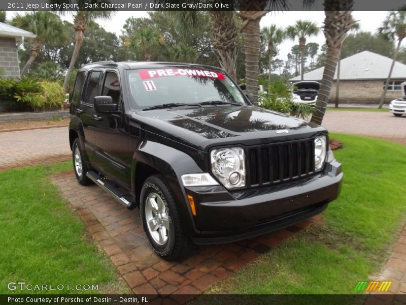 Dark Charcoal Pearl / Dark Slate Gray/Dark Olive 2011 Jeep Liberty Sport