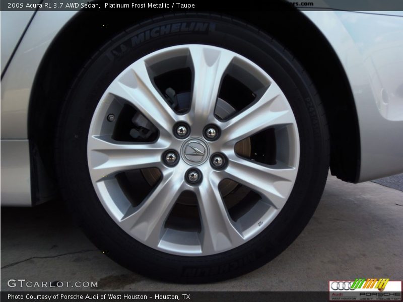 Platinum Frost Metallic / Taupe 2009 Acura RL 3.7 AWD Sedan