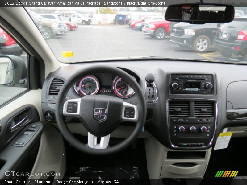 Sandstone / Black/Light Graystone 2013 Dodge Grand Caravan American Value Package