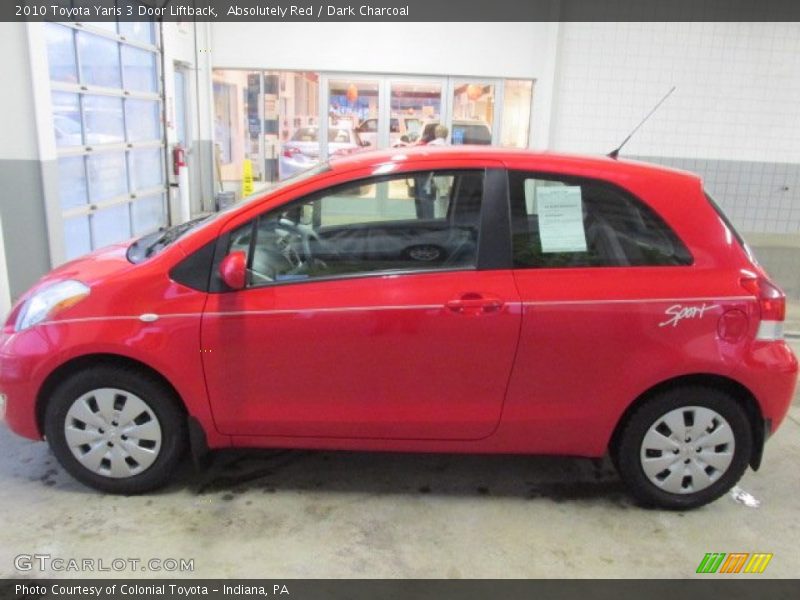 Absolutely Red / Dark Charcoal 2010 Toyota Yaris 3 Door Liftback