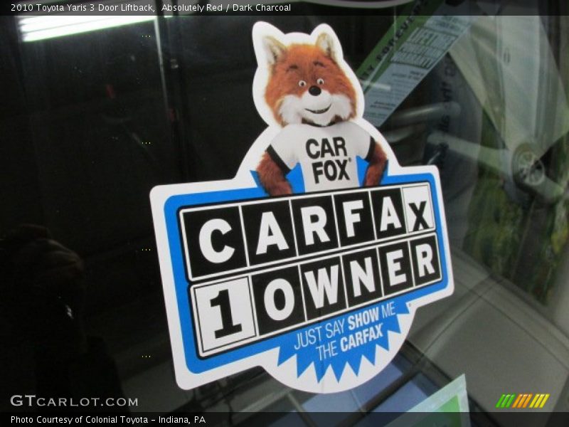 Absolutely Red / Dark Charcoal 2010 Toyota Yaris 3 Door Liftback