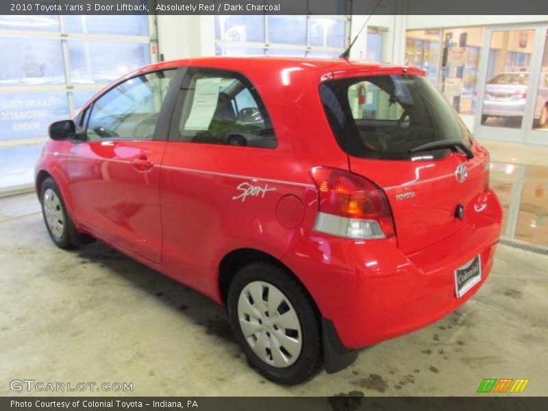 Absolutely Red / Dark Charcoal 2010 Toyota Yaris 3 Door Liftback