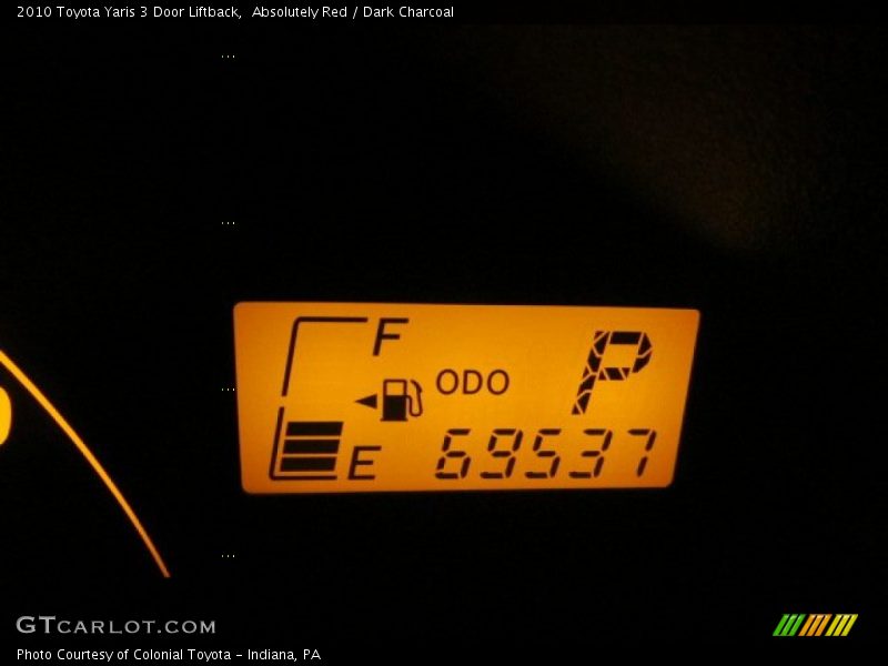 Absolutely Red / Dark Charcoal 2010 Toyota Yaris 3 Door Liftback