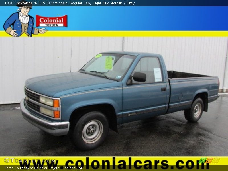 Light Blue Metallic / Gray 1990 Chevrolet C/K C1500 Scottsdale  Regular Cab