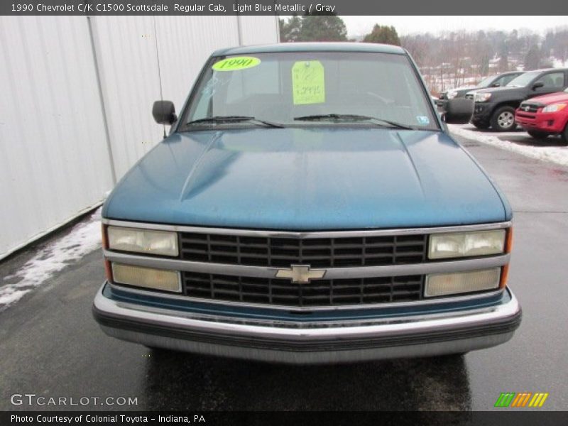 Light Blue Metallic / Gray 1990 Chevrolet C/K C1500 Scottsdale  Regular Cab
