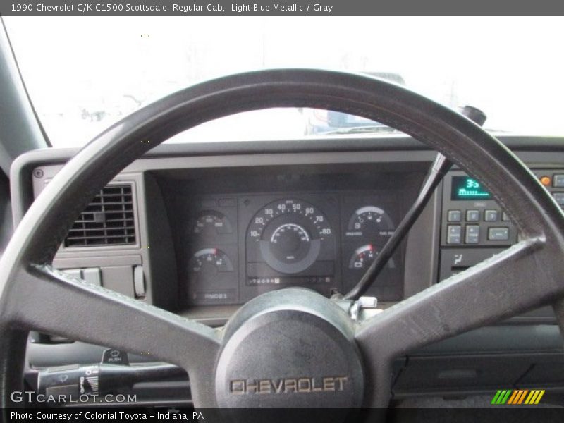 Light Blue Metallic / Gray 1990 Chevrolet C/K C1500 Scottsdale  Regular Cab