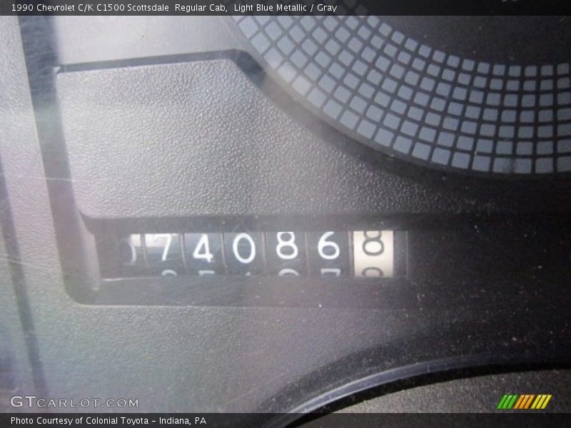 Light Blue Metallic / Gray 1990 Chevrolet C/K C1500 Scottsdale  Regular Cab