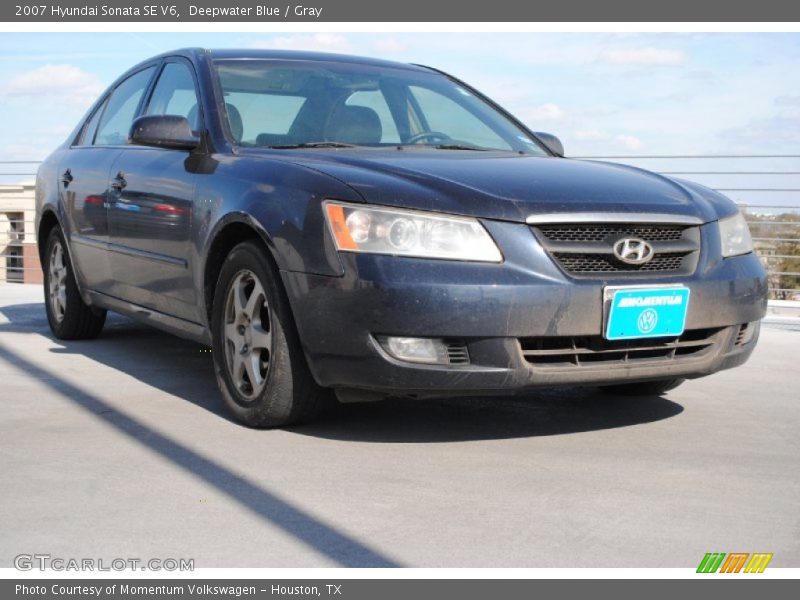 Deepwater Blue / Gray 2007 Hyundai Sonata SE V6
