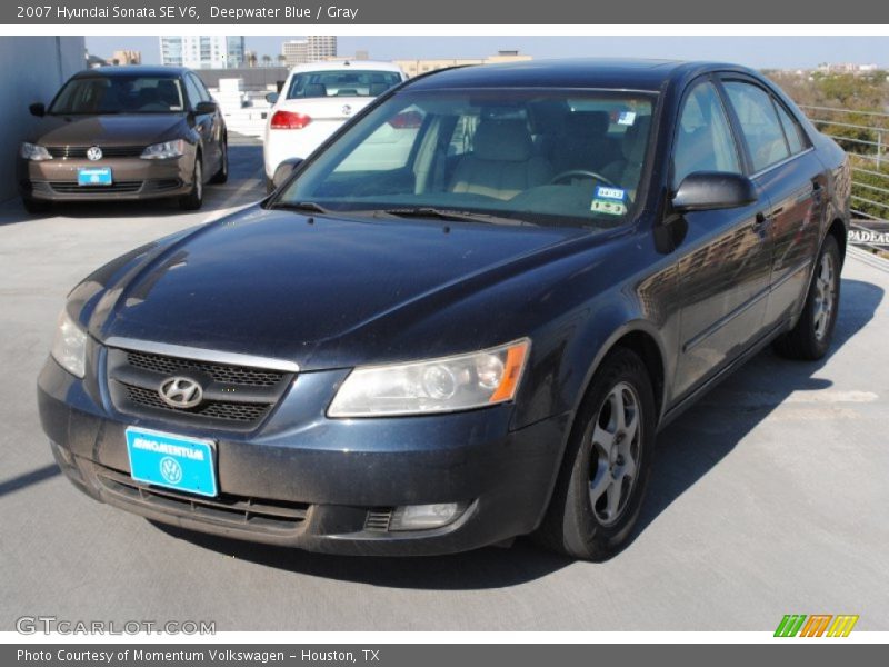Deepwater Blue / Gray 2007 Hyundai Sonata SE V6