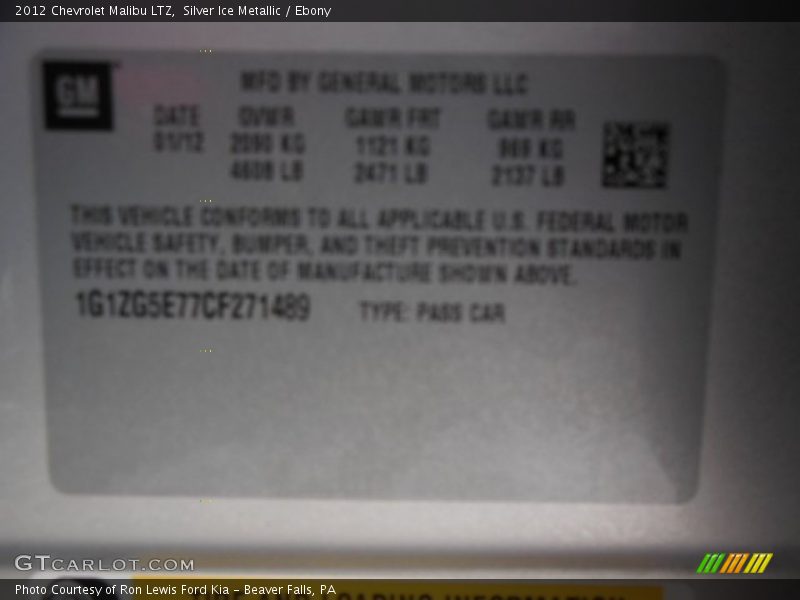 Silver Ice Metallic / Ebony 2012 Chevrolet Malibu LTZ