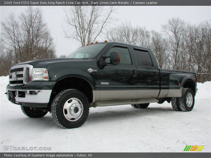 Dark Green Satin Metallic / Castano Leather 2005 Ford F350 Super Duty King Ranch Crew Cab 4x4