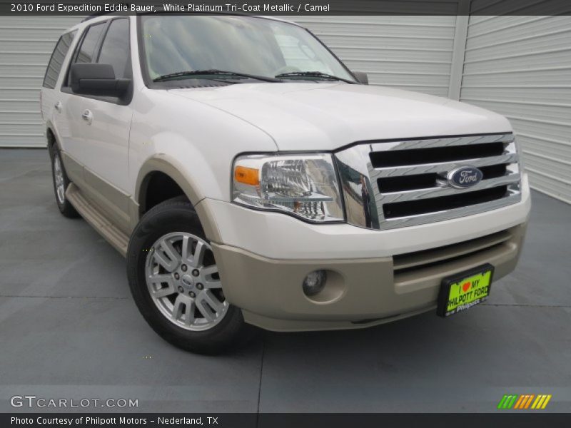 White Platinum Tri-Coat Metallic / Camel 2010 Ford Expedition Eddie Bauer