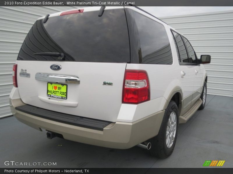 White Platinum Tri-Coat Metallic / Camel 2010 Ford Expedition Eddie Bauer