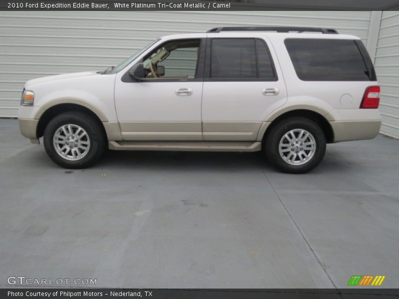 White Platinum Tri-Coat Metallic / Camel 2010 Ford Expedition Eddie Bauer