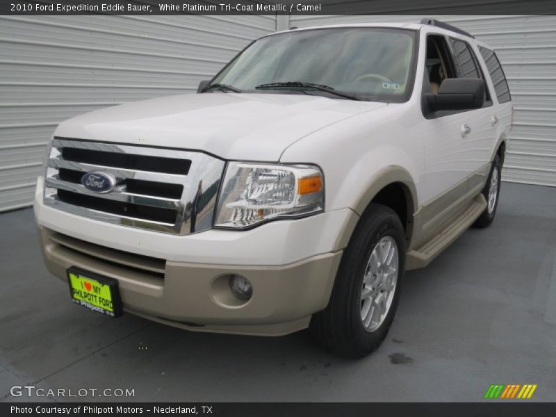 White Platinum Tri-Coat Metallic / Camel 2010 Ford Expedition Eddie Bauer