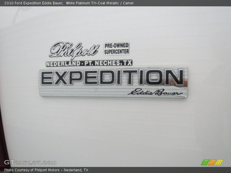 White Platinum Tri-Coat Metallic / Camel 2010 Ford Expedition Eddie Bauer