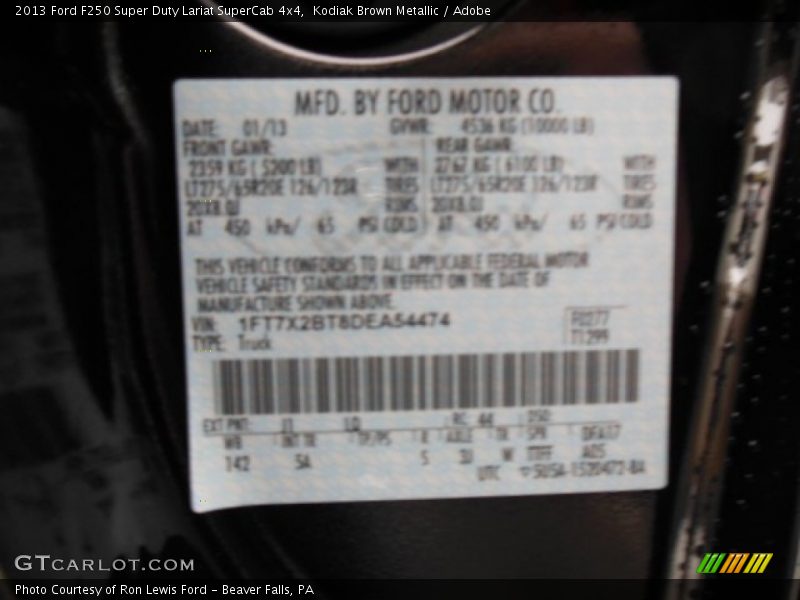 Kodiak Brown Metallic / Adobe 2013 Ford F250 Super Duty Lariat SuperCab 4x4
