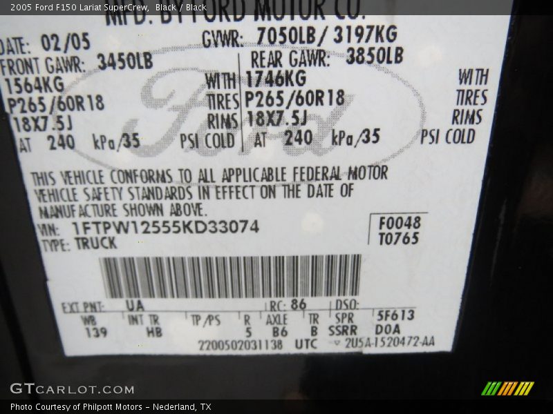 Black / Black 2005 Ford F150 Lariat SuperCrew