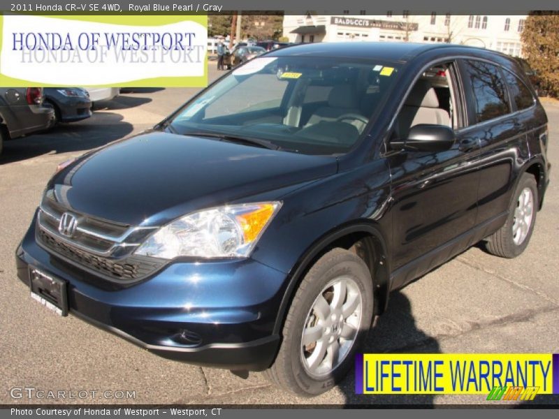 Royal Blue Pearl / Gray 2011 Honda CR-V SE 4WD
